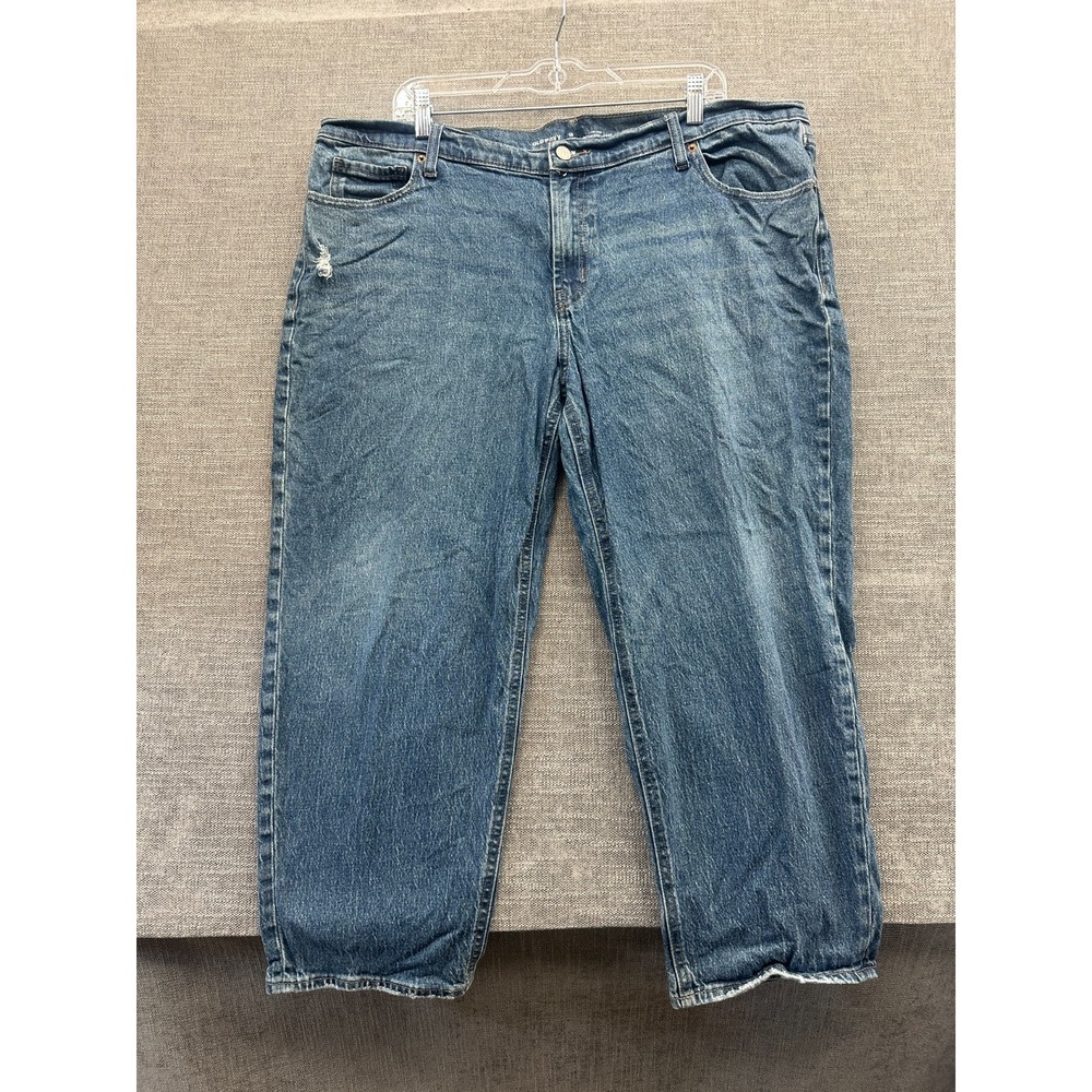 Old Navy Boyfriend Loose Jeans Womens 18P Blue Denim Stretch Mid Rise Classic